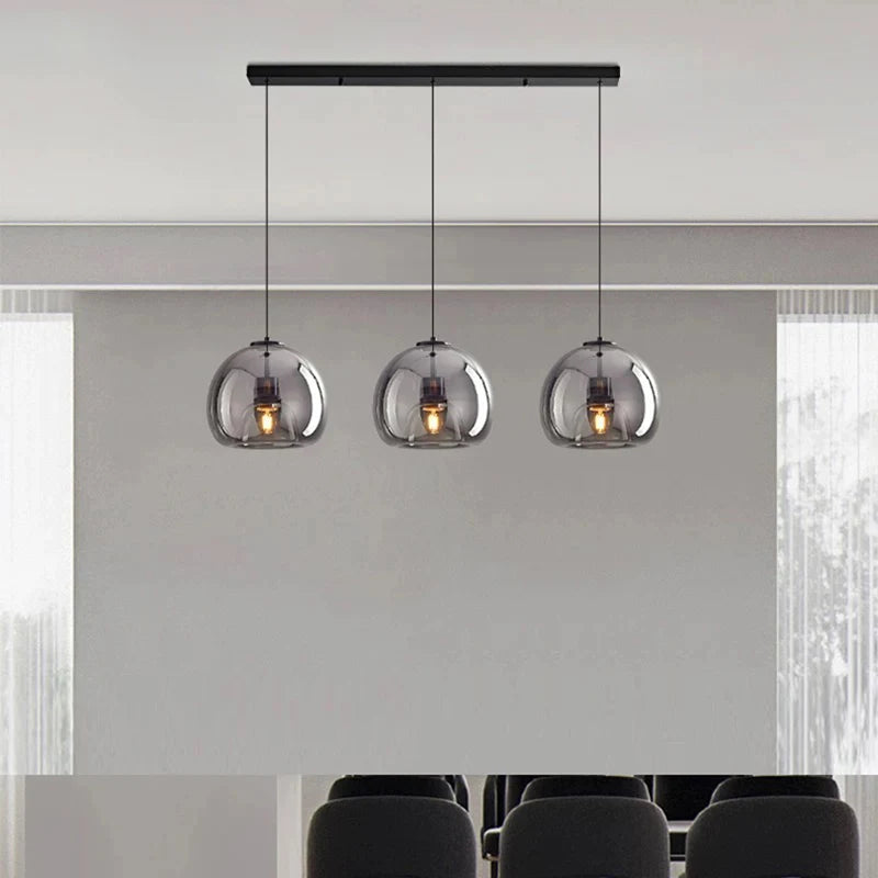 LUXORA™ Modern LED Pendant Light – Dimmable Glass Chandelier with Remote & App Control