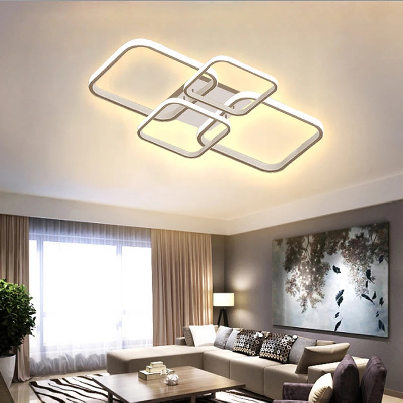 AURELO™ QuadGlow Modern 4-Head LED Ceiling Light – Dimmable Surface Mount for Kitchen, Bedroom, Bathroom & More
