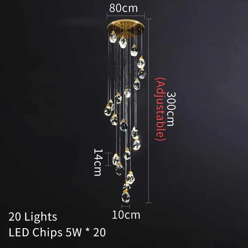 Celestia Crystal Spiral Chandelier