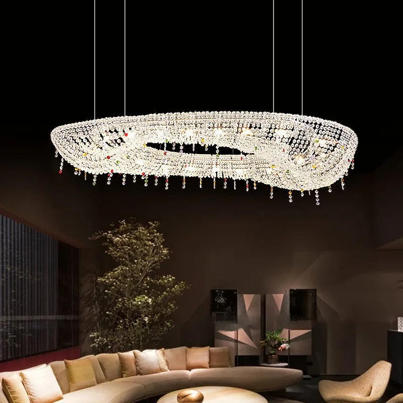 CrystalAura™ Luxury Round Oval Chandelier