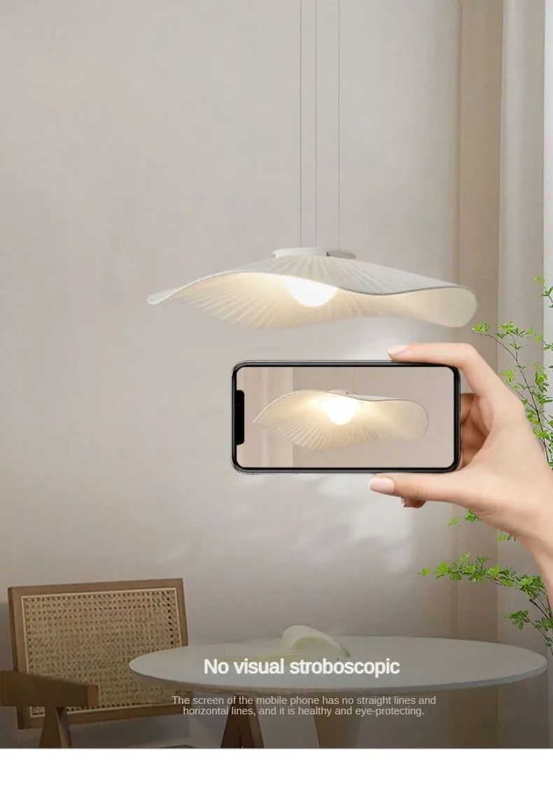 Nordic Modern Pendant Lamp – Fabric Lotus Leaf Ceiling Light for Dining, Living Room, Bedroom