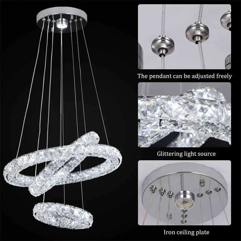 Modern Nordic Crystal LED Chandelier Light