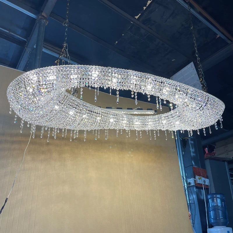 CrystalAura™ Luxury Round Oval Chandelier