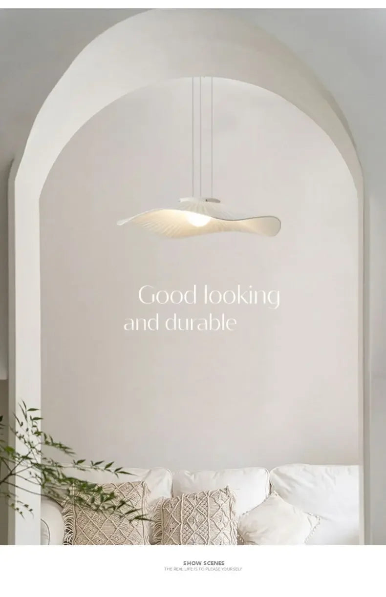 Nordic Modern Pendant Lamp – Fabric Lotus Leaf Ceiling Light for Dining, Living Room, Bedroom