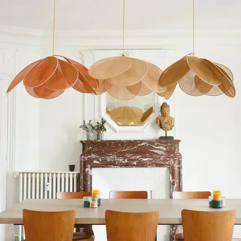 PetalGlow™ Fabric Flower Pendant Light