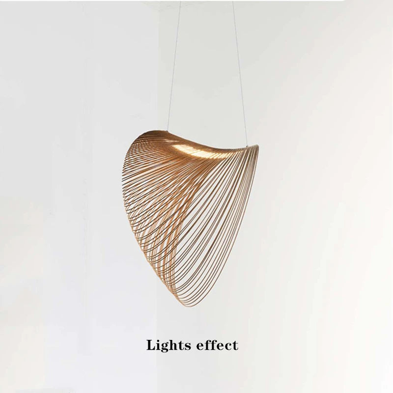 Modern Nordic Birch Wood LED Chandelier – Minimalist Suspension Light
