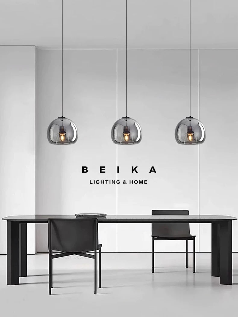 LUXORA™ Modern LED Pendant Light – Dimmable Glass Chandelier with Remote & App Control