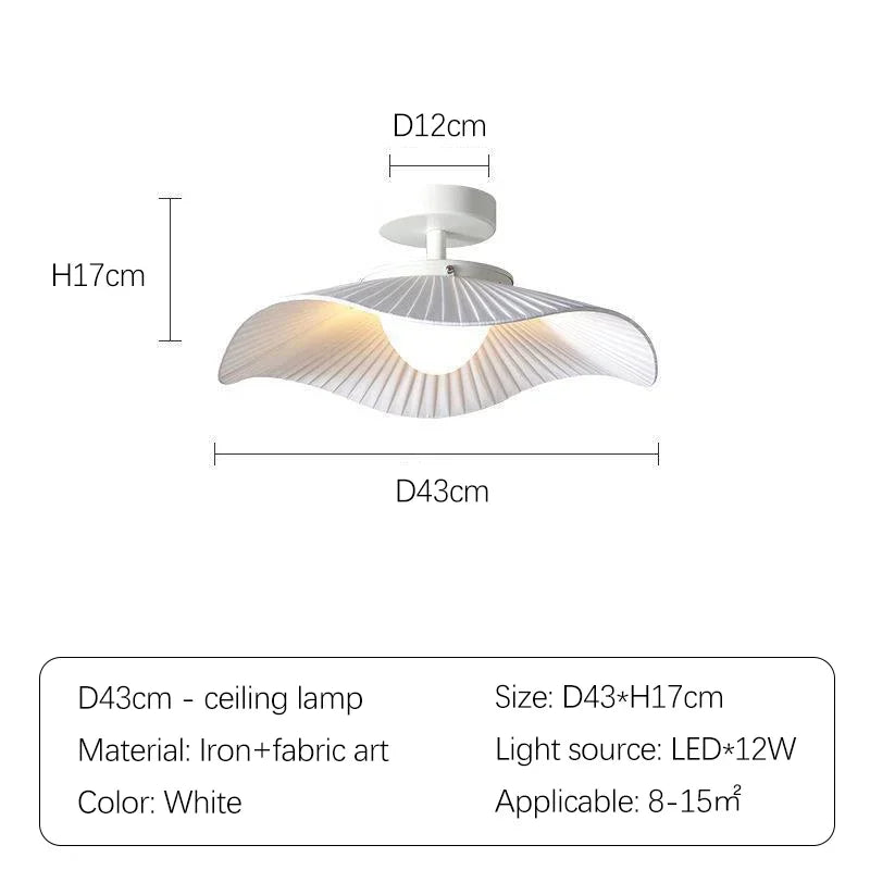 Nordic Modern Pendant Lamp – Fabric Lotus Leaf Ceiling Light for Dining, Living Room, Bedroom