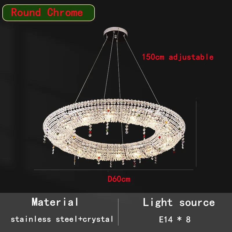 CrystalAura™ Luxury Round Oval Chandelier