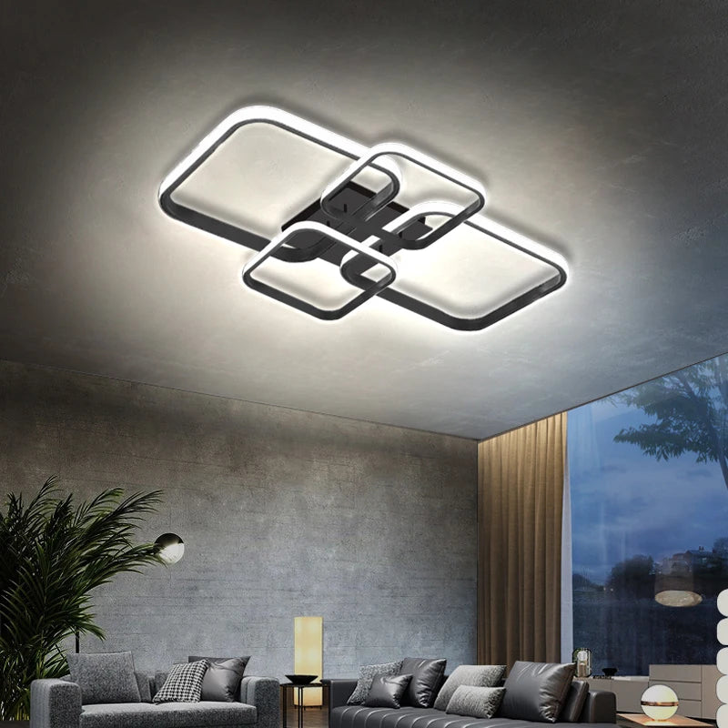 AURELO™ QuadGlow Modern 4-Head LED Ceiling Light – Dimmable Surface Mount for Kitchen, Bedroom, Bathroom & More