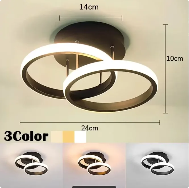 LumiGlow™ 3-Color LED Ceiling Lamp – Modern Flush Mount Light for Bedroom, Dining Room, Study