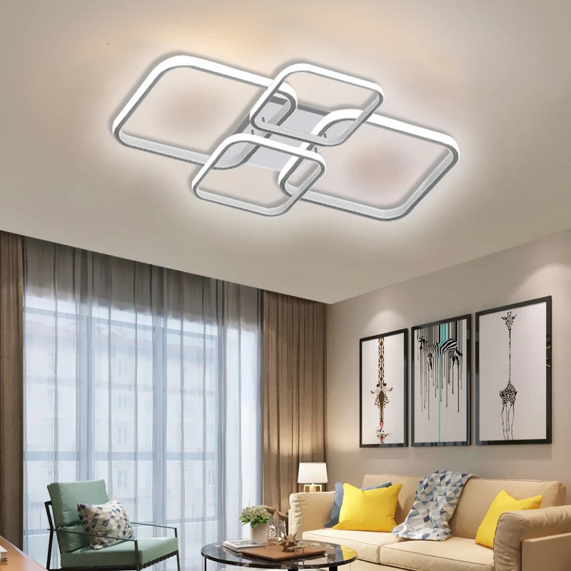AURELO™ QuadGlow Modern 4-Head LED Ceiling Light – Dimmable Surface Mount for Kitchen, Bedroom, Bathroom & More