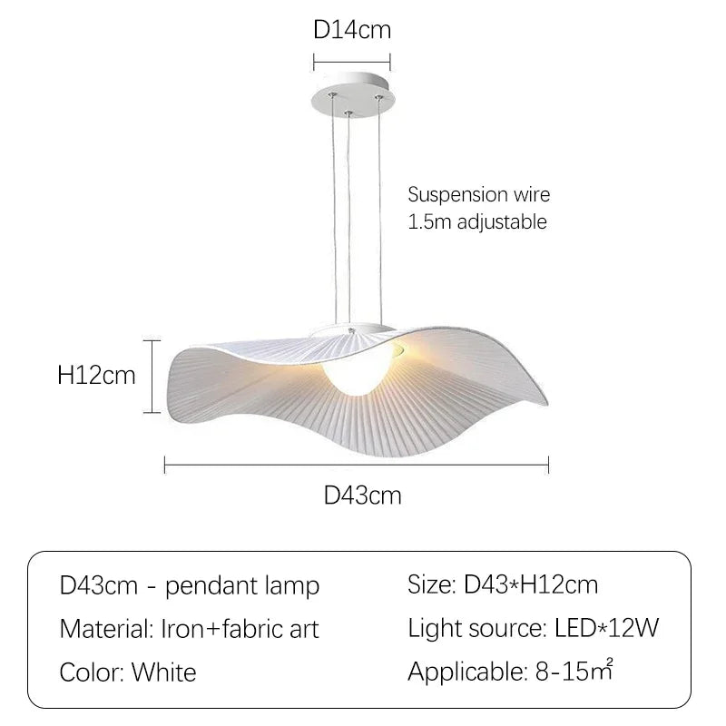 Nordic Modern Pendant Lamp – Fabric Lotus Leaf Ceiling Light for Dining, Living Room, Bedroom