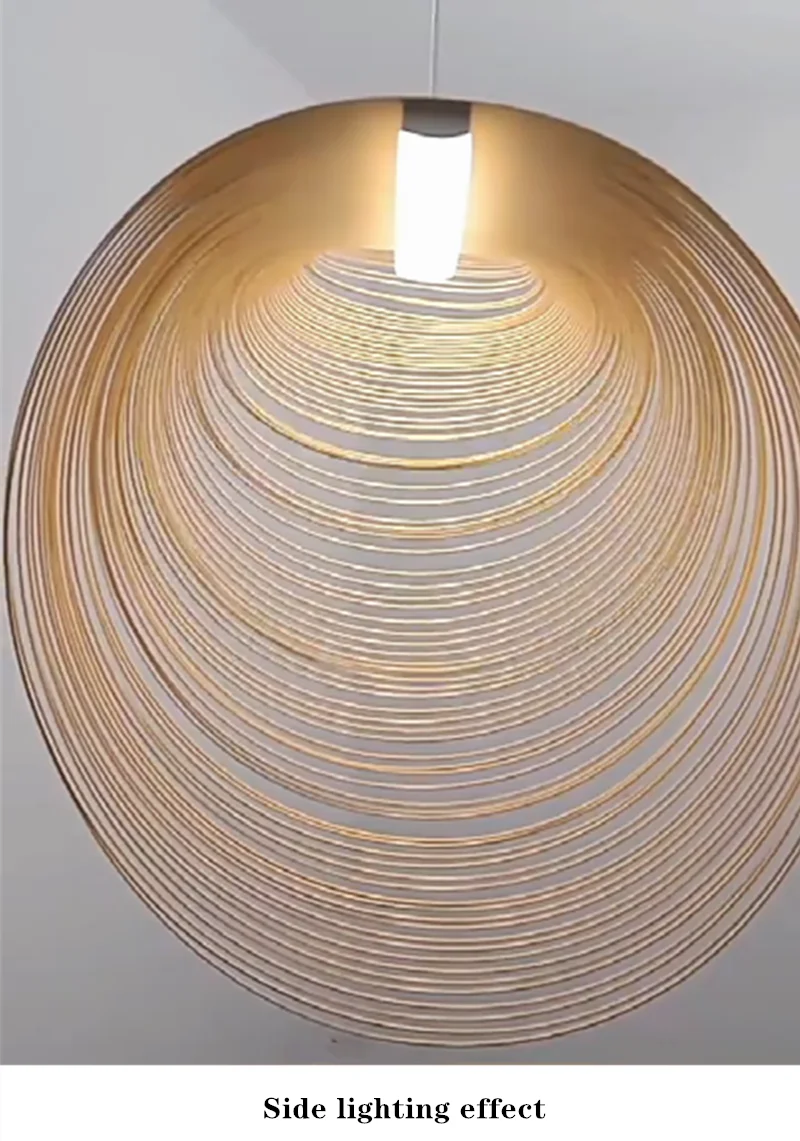 Modern Nordic Birch Wood LED Chandelier – Minimalist Suspension Light