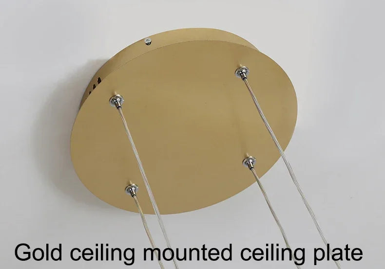 Modern LED Pendant Chandelier – Dimmable Gold or Coffee Brushed Circle Ceiling Light