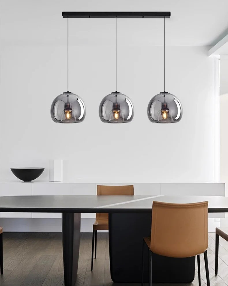 LUXORA™ Modern LED Pendant Light – Dimmable Glass Chandelier with Remote & App Control
