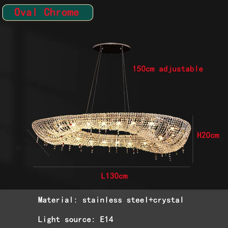 CrystalAura™ Luxury Round Oval Chandelier