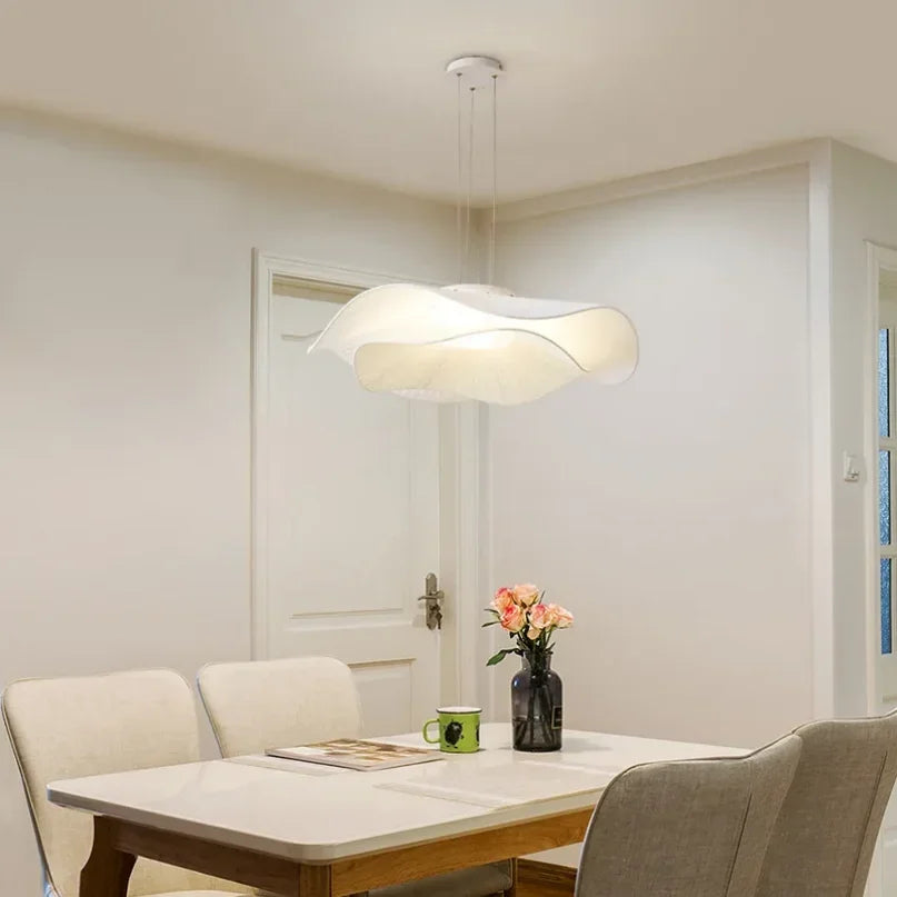 Nordic Modern Pendant Lamp – Fabric Lotus Leaf Ceiling Light for Dining, Living Room, Bedroom