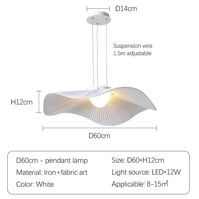 Nordic Modern Pendant Lamp – Fabric Lotus Leaf Ceiling Light for Dining, Living Room, Bedroom