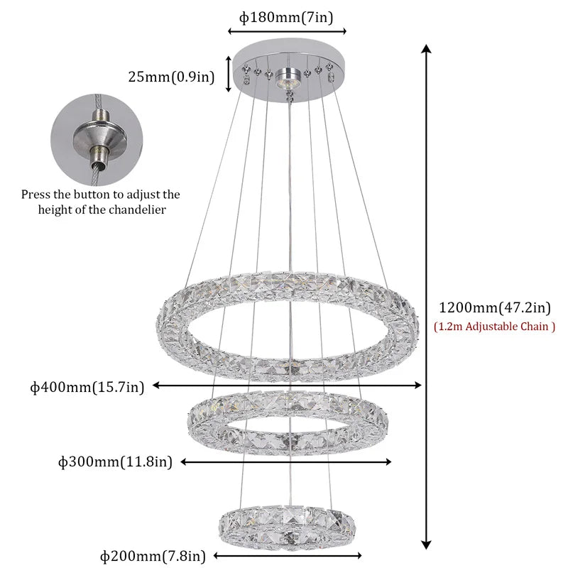 Modern Nordic Crystal LED Chandelier Light