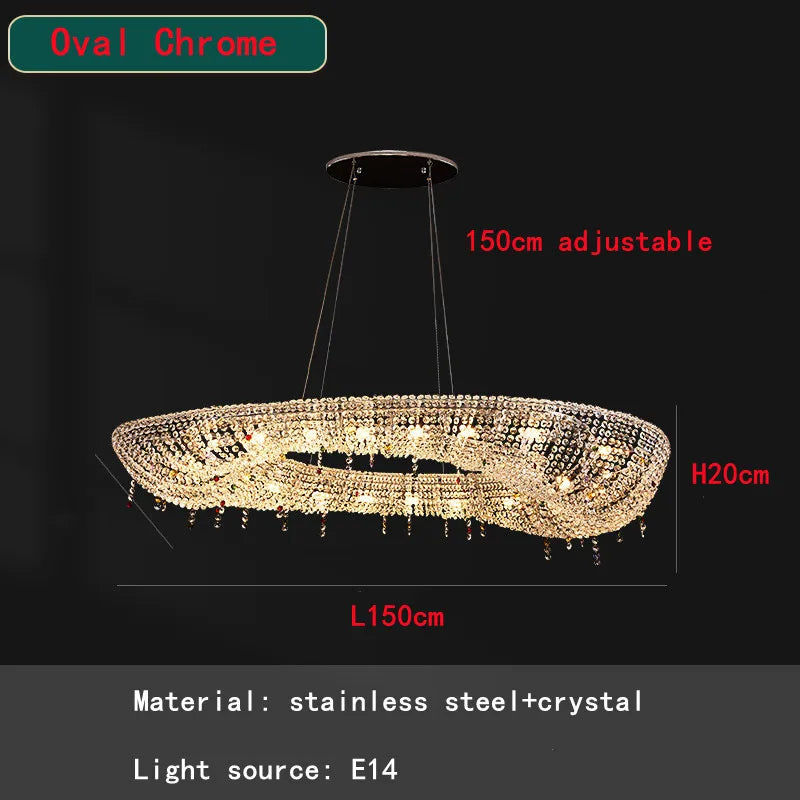 CrystalAura™ Luxury Round Oval Chandelier