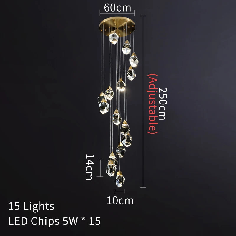 Celestia Crystal Spiral Chandelier