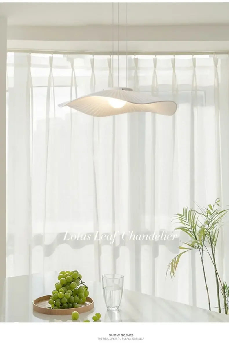 Nordic Modern Pendant Lamp – Fabric Lotus Leaf Ceiling Light for Dining, Living Room, Bedroom