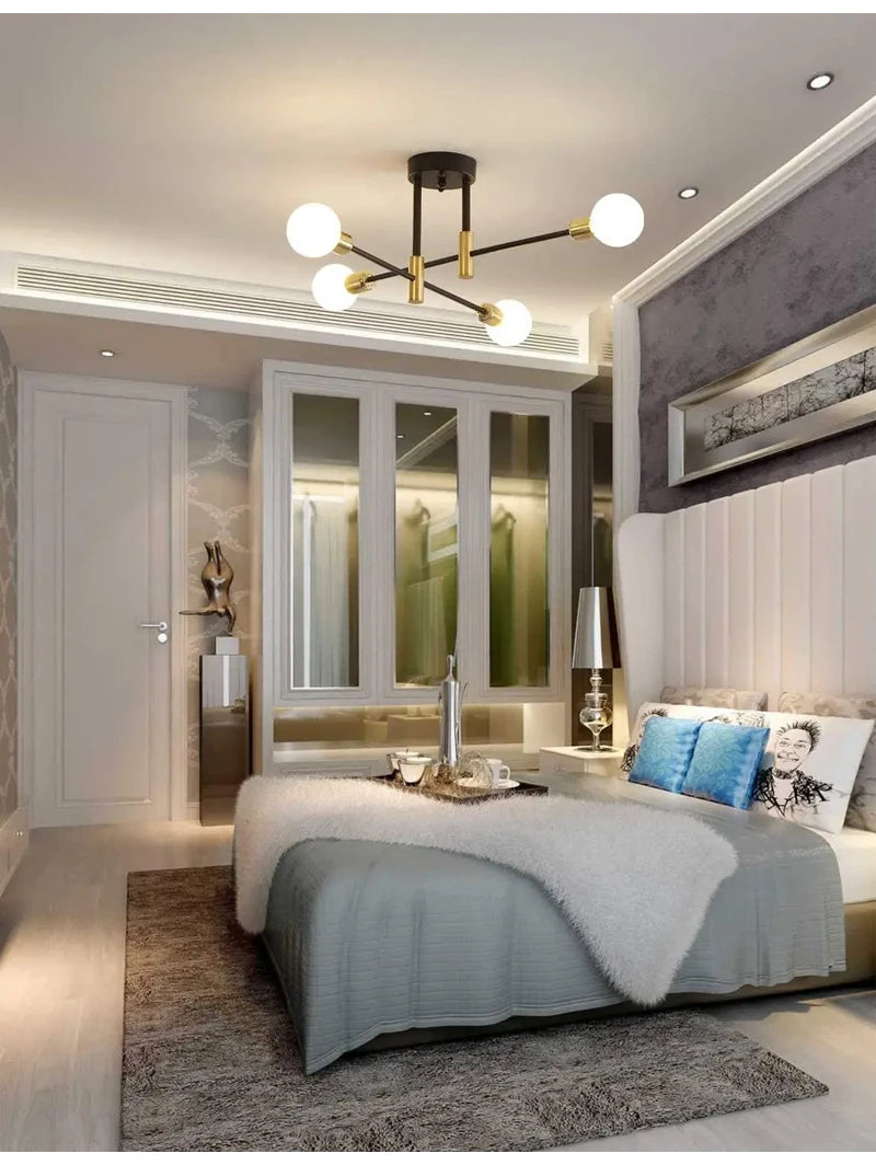 Retro Industrial E27 LED Ceiling Lamp – Wrought Iron Modern Fixture