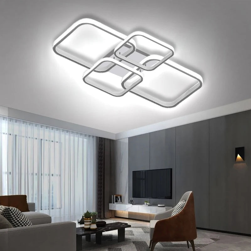 AURELO™ QuadGlow Modern 4-Head LED Ceiling Light – Dimmable Surface Mount for Kitchen, Bedroom, Bathroom & More
