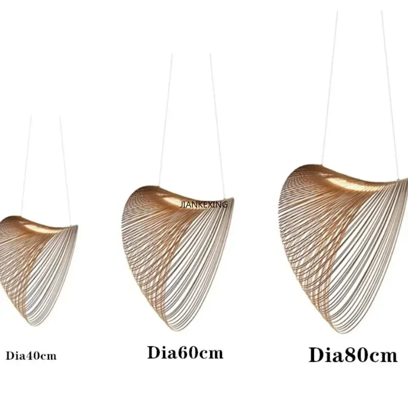 Modern Nordic Birch Wood LED Chandelier – Minimalist Suspension Light