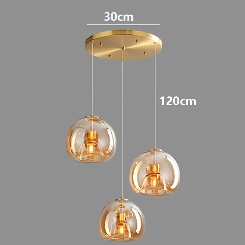 LUXORA™ Modern LED Pendant Light – Dimmable Glass Chandelier with Remote & App Control