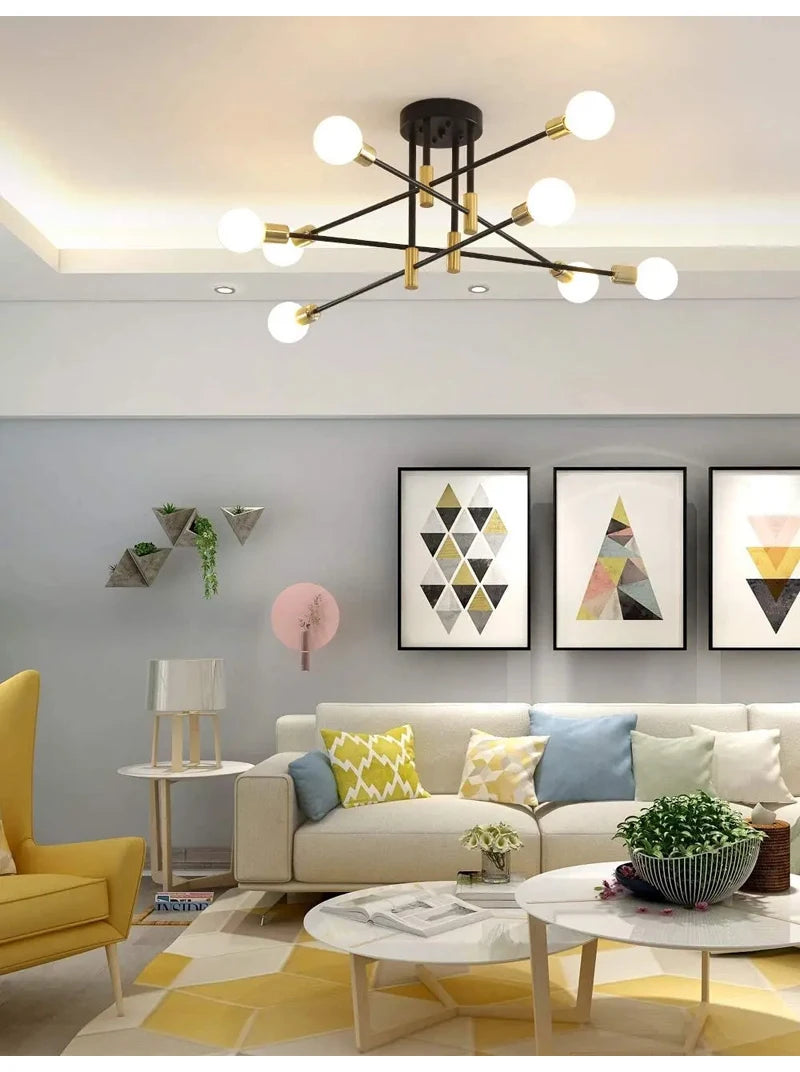 Retro Industrial E27 LED Ceiling Lamp – Wrought Iron Modern Fixture