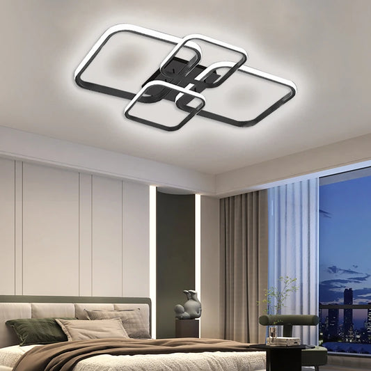 AURELO™ QuadGlow Modern 4-Head LED Ceiling Light – Dimmable Surface Mount for Kitchen, Bedroom, Bathroom & More