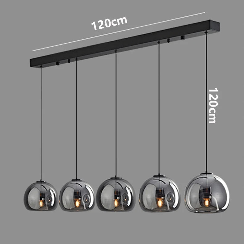 LUXORA™ Modern LED Pendant Light – Dimmable Glass Chandelier with Remote & App Control
