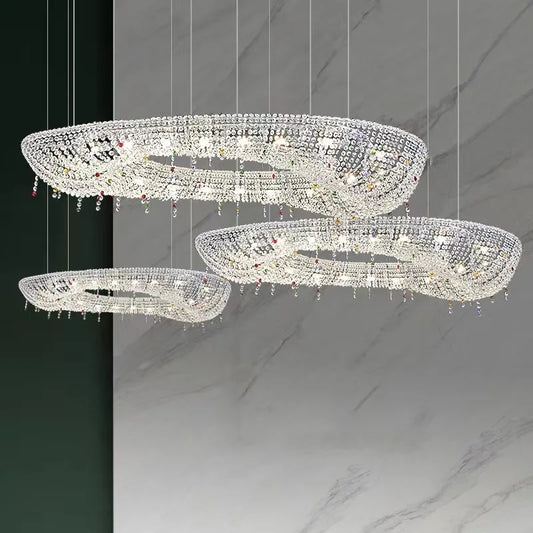 CrystalAura™ Luxury Round Oval Chandelier