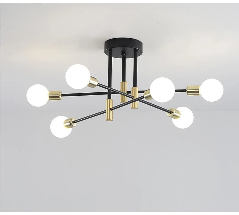 Retro Industrial E27 LED Ceiling Lamp – Wrought Iron Modern Fixture
