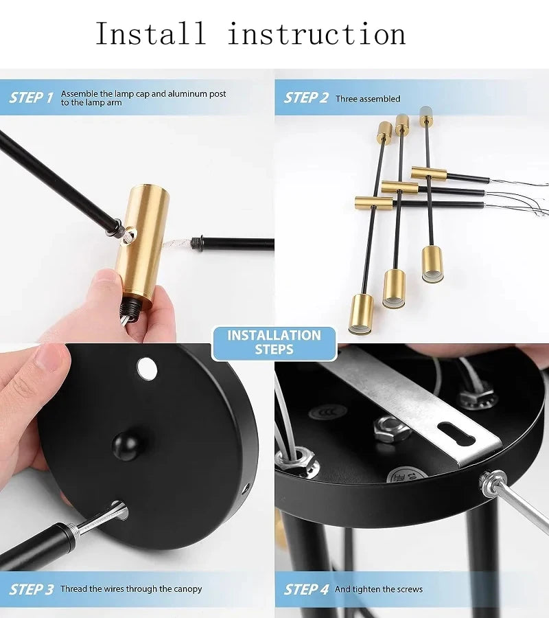 Retro Industrial E27 LED Ceiling Lamp – Wrought Iron Modern Fixture