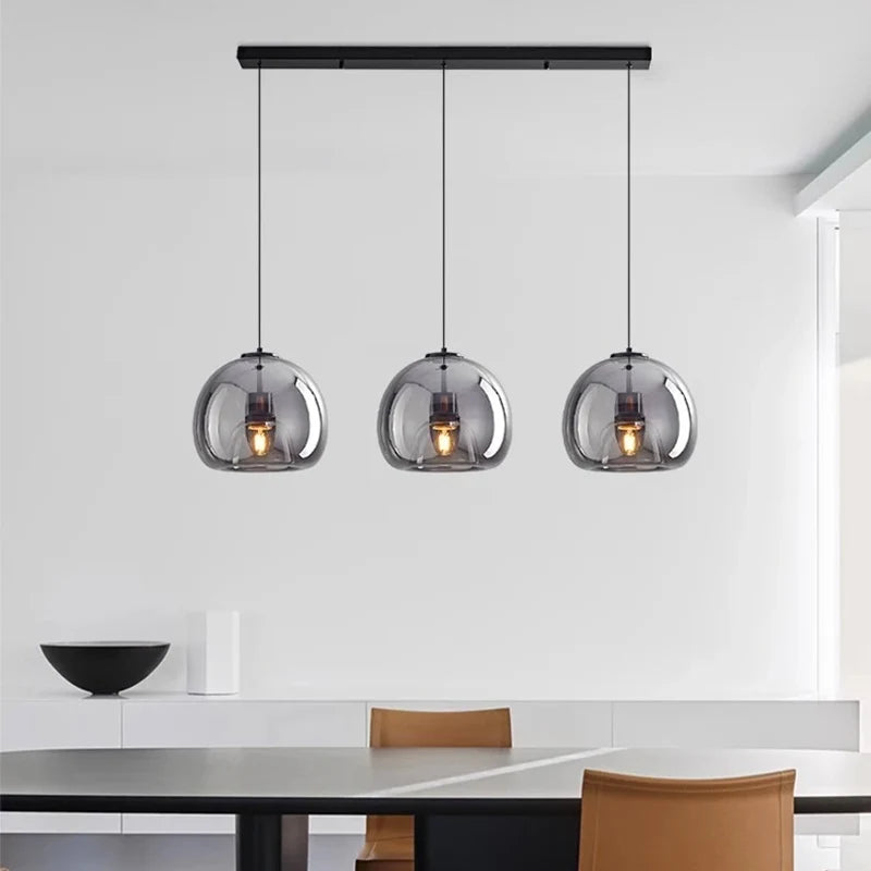 LUXORA™ Modern LED Pendant Light – Dimmable Glass Chandelier with Remote & App Control