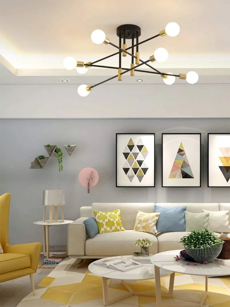 Retro Industrial E27 LED Ceiling Lamp – Wrought Iron Modern Fixture