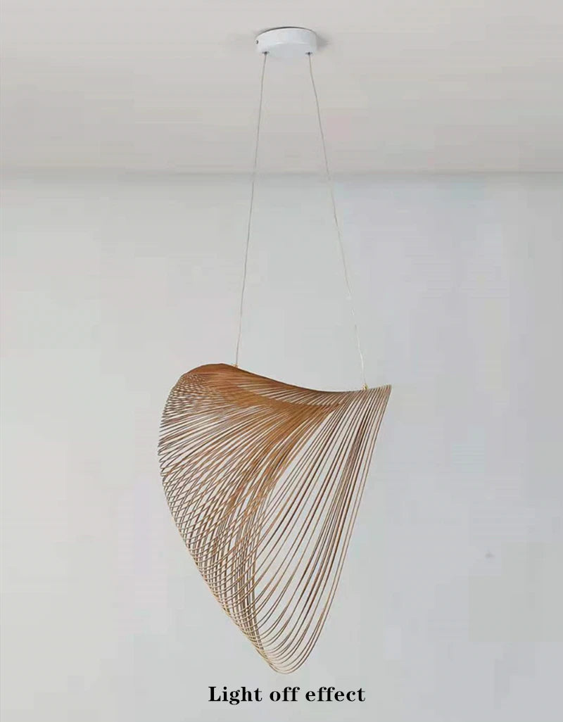 Modern Nordic Birch Wood LED Chandelier – Minimalist Suspension Light