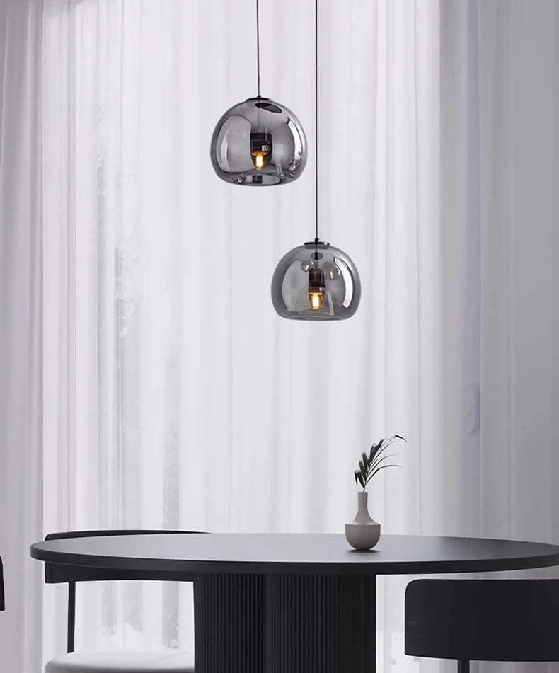 LUXORA™ Modern LED Pendant Light – Dimmable Glass Chandelier with Remote & App Control