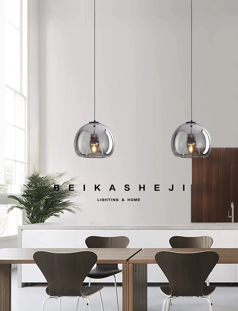 LUXORA™ Modern LED Pendant Light – Dimmable Glass Chandelier with Remote & App Control