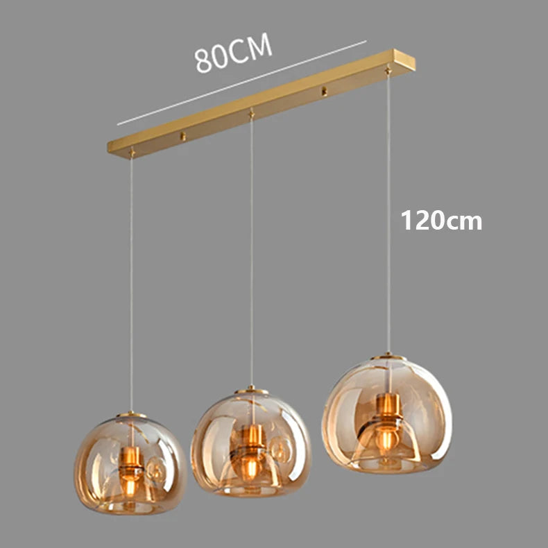 LUXORA™ Modern LED Pendant Light – Dimmable Glass Chandelier with Remote & App Control