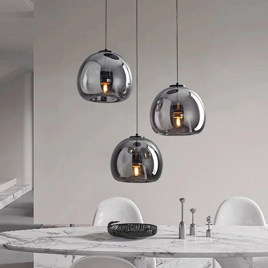 LUXORA™ Modern LED Pendant Light – Dimmable Glass Chandelier with Remote & App Control