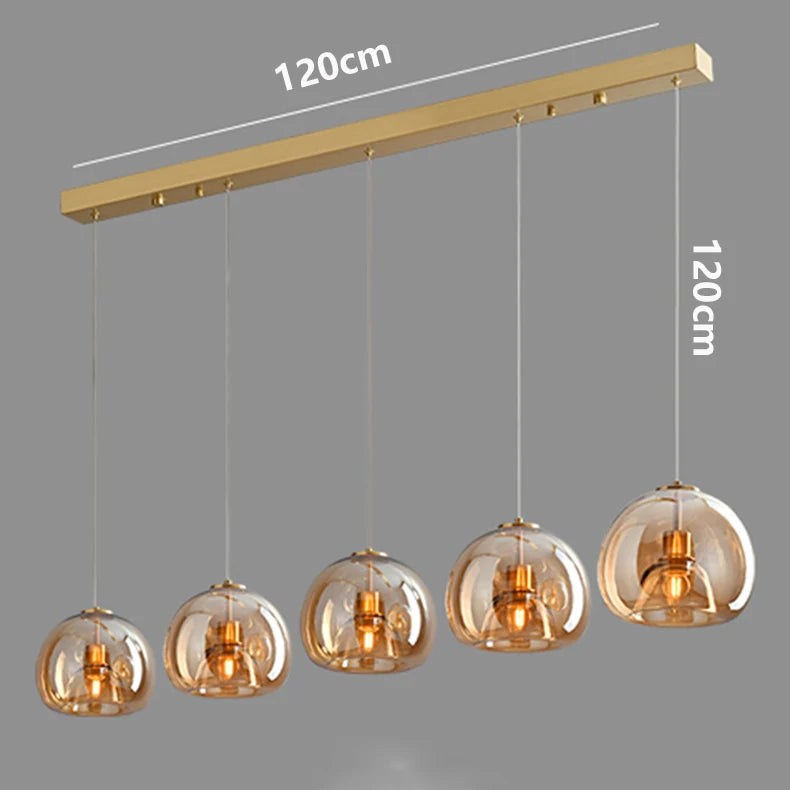 LUXORA™ Modern LED Pendant Light – Dimmable Glass Chandelier with Remote & App Control