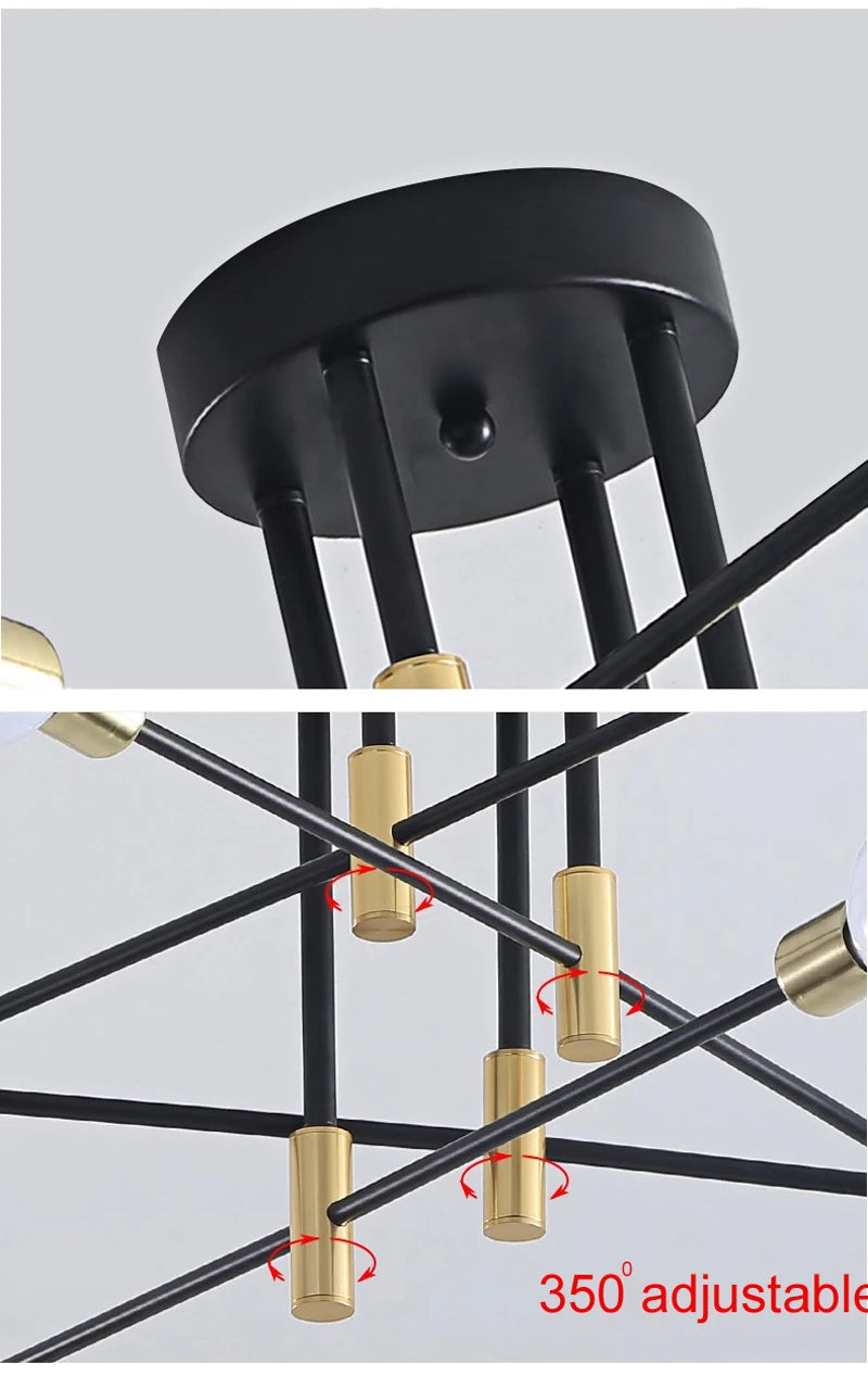 Retro Industrial E27 LED Ceiling Lamp – Wrought Iron Modern Fixture